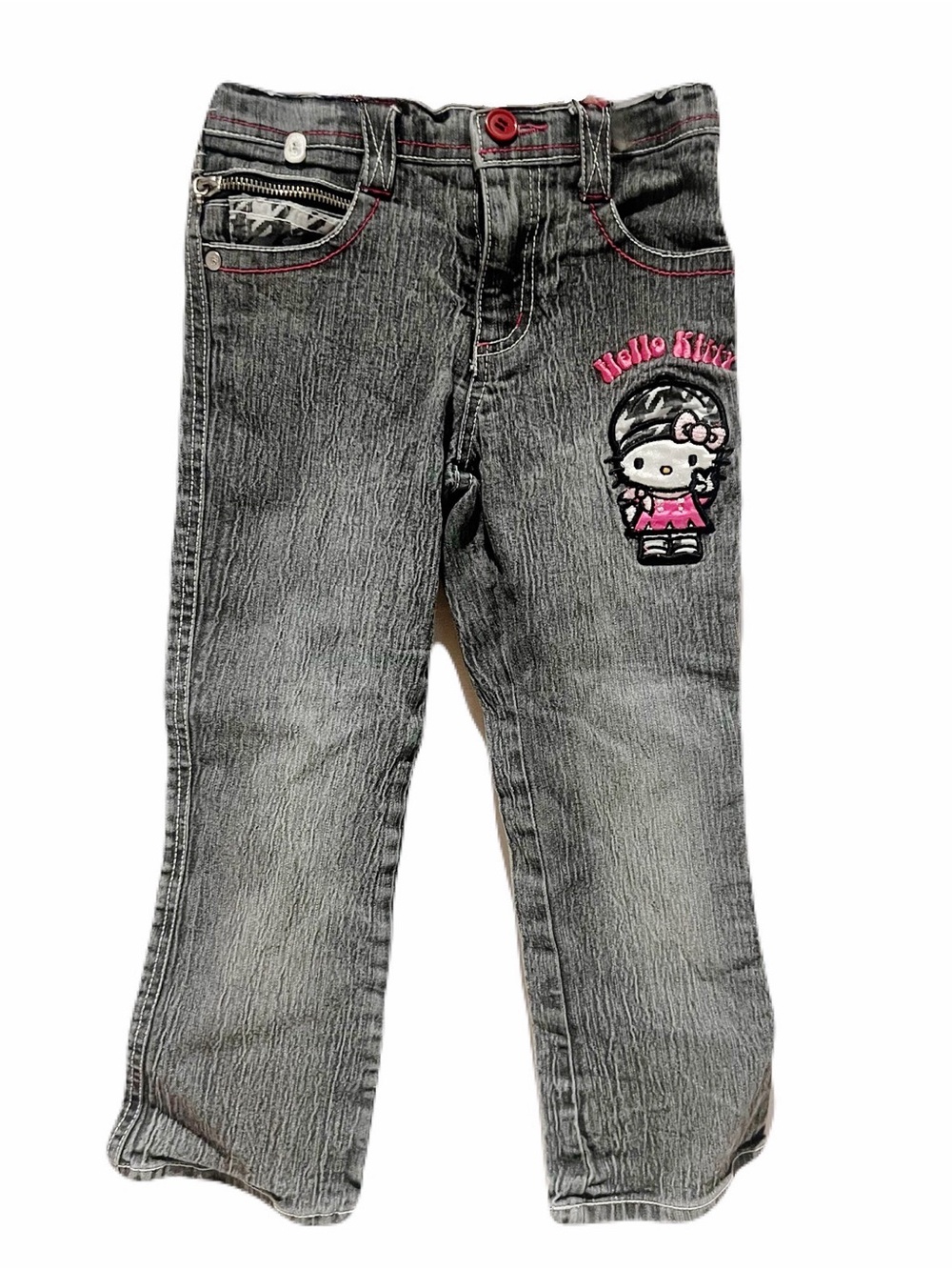 Hello kitty vintage Y2K gray jeans